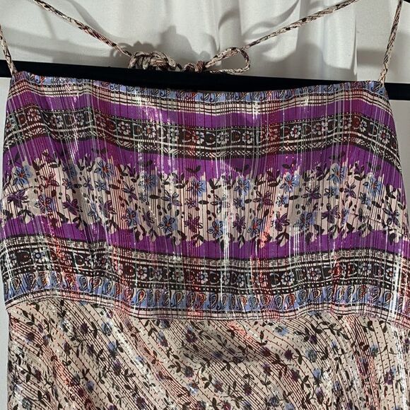 FREE PEOPLE NIA GIA SILK MIDI DRESS NEW NWT LARGE - Picture 9 of 11